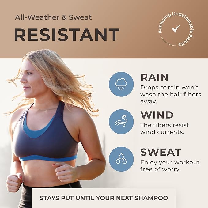 Keratin Hair Fibers for Men & Women - Fill In Fine or Thinning Hair, Instantly Thicker, Fuller Looking Hair (Medium Blonde 30g)