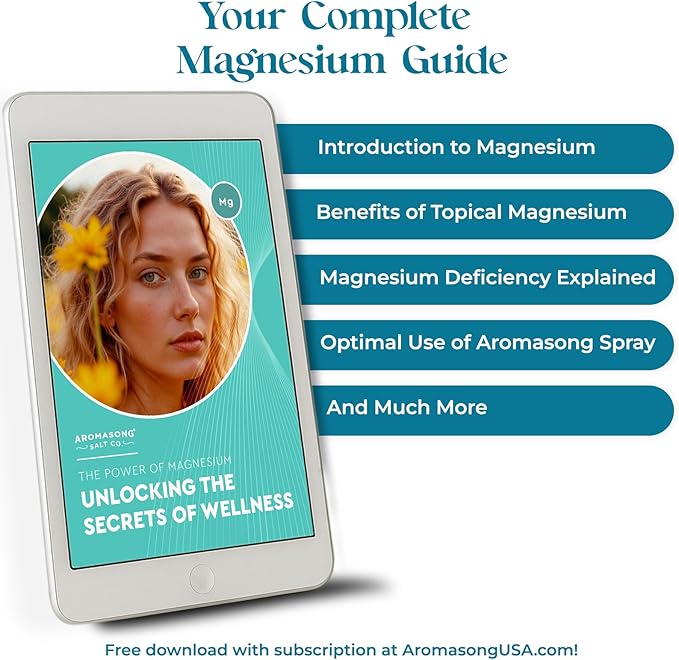 Aromasong Magnesium Spray Grapefruit - Extra Strength 2 Pack of (23mg in Each Spritz) 8 Oz, Natural and Pure Magnesium Oil Spray - Made in The USA - for Leg Discomfort and Promotes a Calm Sleep