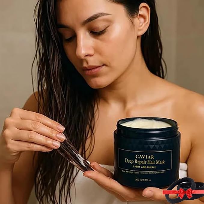 Korean Caviar Hair Mask - Deep Repair (16.9 Fl.Oz / 500ml) Moisture Treatment Hair Masque Hair Mask for Dry Damaged Hair and Growth, Damaged Hair Rescue, Healthy, Shiny Hair in Just 3 Minutes (1 jar)