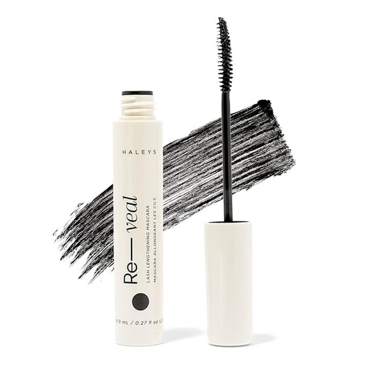 HALEYS Re-veal Lash Extension Mascara – Lengthening, Curling, Defining Black Mascara for Short and Straight Lashes – Smudge Proof, Non-Clumping, No-Flake Formula for Fuller, Longer Lashes