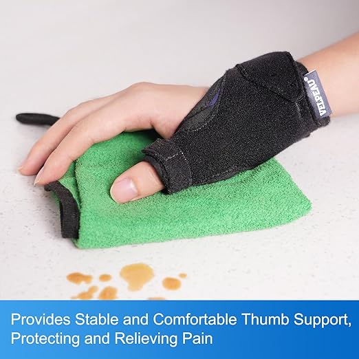 Velpeau Thumb Wrist Support Brace, CMC Thumb Spica Splint for Arthritis Pain, De Quervains Tenosynovitis, Trigger Thumb, Tendonitis, Sprain, Fits Both Left or Right Hands (Aluminum Insert Version, S)