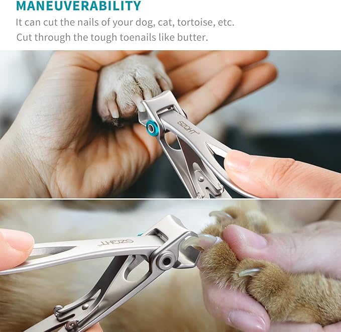 SZQHT Extra Wide Jaw Opening Nail Clippers for Thick Nails Cutter for Ingrown Toenail Clippers & Fingernails Manicure Set,Pedicure Kit,Men & Women(Silver)