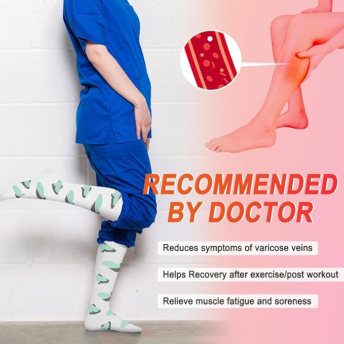 Iseasoo 4 Pairs Compression Socks for Women Circulation-Best Support for Nurses,Running,Athletic,Travel