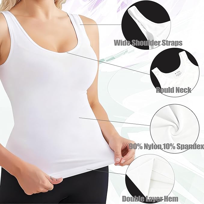 Shapewear Tank Tops for Women,Tummy Waist Control Shaper Cami Seamless Compression Top Slimming Body Shaper Camisole