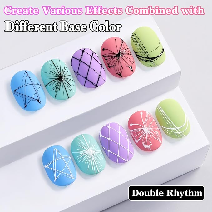 Double Rhythm 3D Nail Gel Solid Sculpting Gel for Nail Art Non-Sticky Hard Gel for Building Carving Molding Nail Extension Soak Off UV/LED Salon Home DIY 0.5 Oz(Spider White)