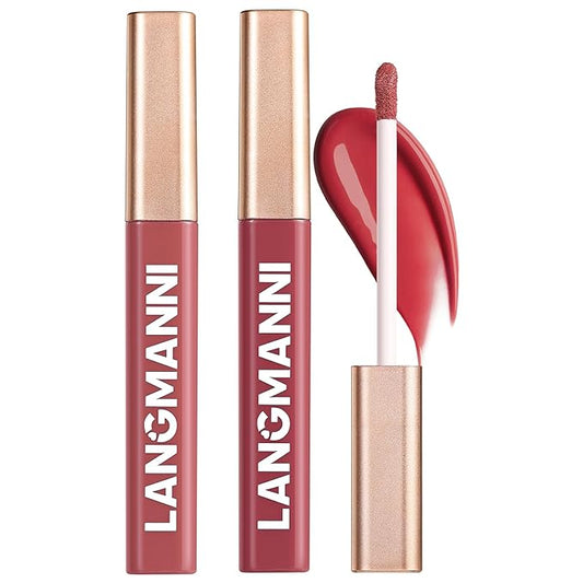 Jolilab 2 Colors Cream Texture Lip Gloss Set - Highly Pigmented,Hydrating, Moisturizing Makeup for Women(#7+8)