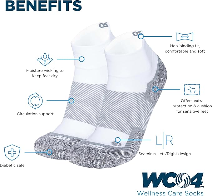 OrthoSleeve WC4 Diabetic & Neuropathy Compression Socks, Non-Binding for Men & Women, Improve Circulation & Edema