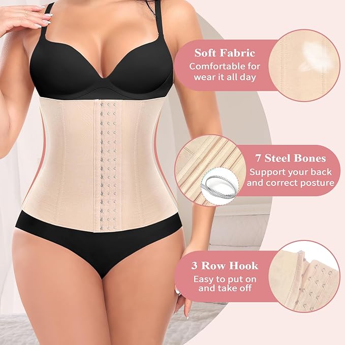 Werena Waist Trainer for Women Corset Shapewear Tummy Control Slimming Body Shaper Girdle Waist Cincher Belly Band