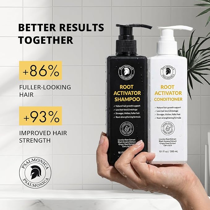 Hair Growth Shampoo and Conditioner Set: Mens Sulfate Free Hair Growth Root Activator Thickening Shampoo for Hair Loss and Thinning Hair - Hair Loss RegrowthTreatments for Women Men