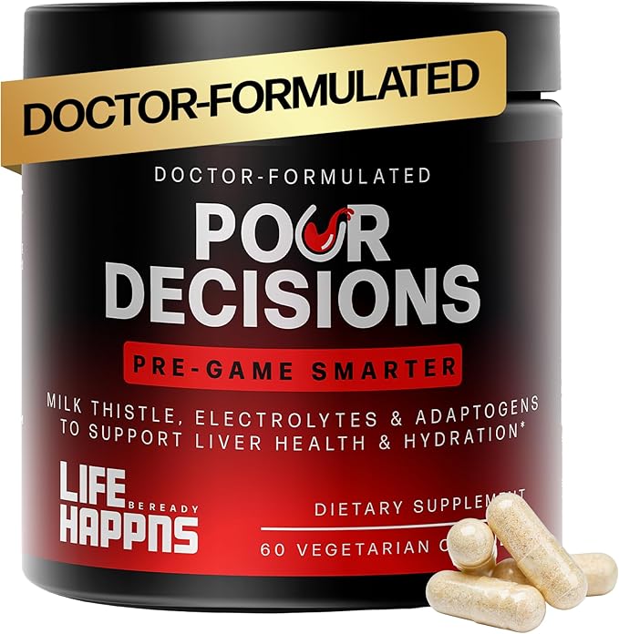Life Happns Liver Support & Recovery Supplement for Adults – Doctor-Formulated with Milk Thistle, Schizandra, Rosemary, B6 & Electrolytes for Natural Detox Pathways, Hydration & After-Party Wellness