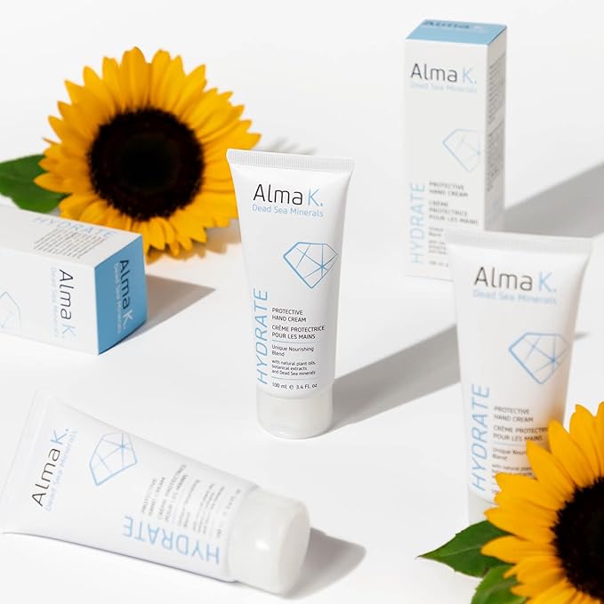 Alma K Protective Hand Cream - Daily Deep Hydration Hand Lotion - Rich, Soothing Non-Sticky Cocoa Butter Lotion - White Tea and Neroli Scent - 3.4 oz