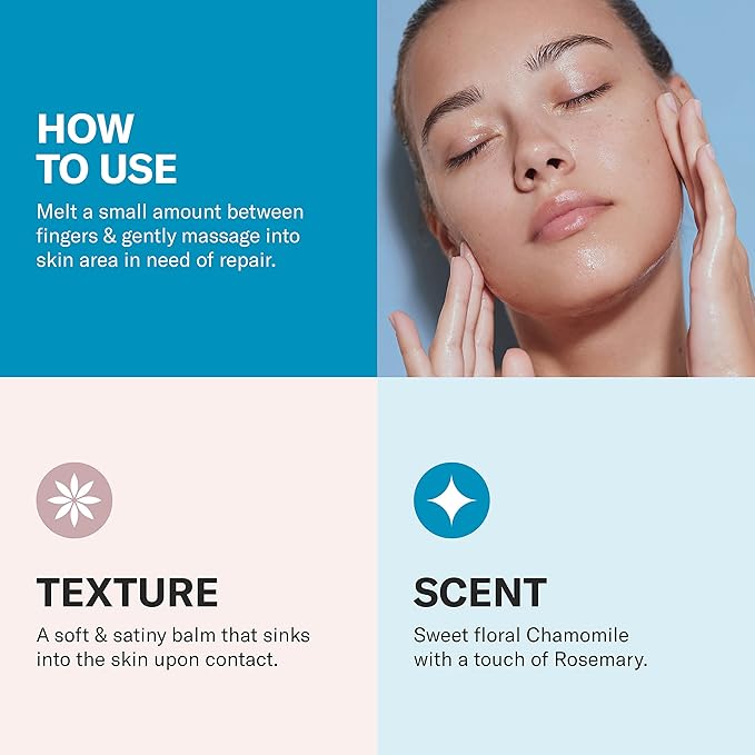 Odacité Le Blue Balm Repair Balm, Blue Chamomile & Shea Butter, Multipurpose Face & Eye Moisturizer for Dry, Mature & Sensitive Skin, Barrier-Supporting Anti-Aging Cream, 1.69 fl oz.