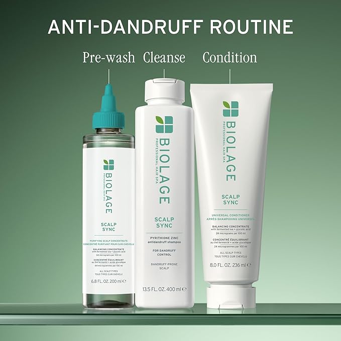 Biolage Scalp Sync Anti-Dandruff Shampoo - Controls Itchy Scalp, Deeply Cleanses, Moisturizing Dandruff Treatment, With Zinc Pyrithione, Vegan & Cruelty-Free, 13.5 Fl Oz