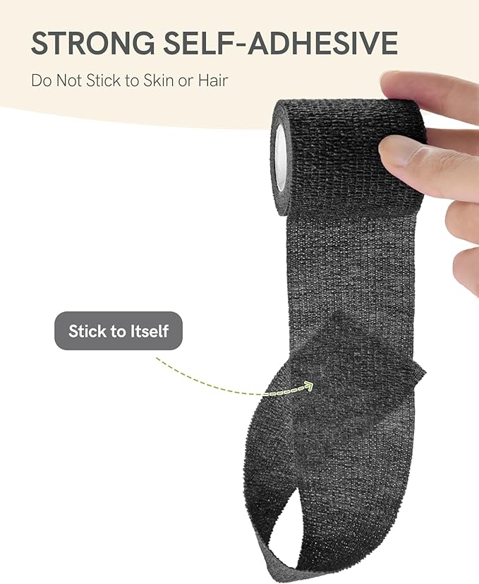 FriCARE Self Adhesive Bandage Wrap, Medical Tape in First Aid Kit, Cohesive Bandages for Wounds Sport Vet, 2 inches X 5 Yards 6 Rolls, Royal Garnet