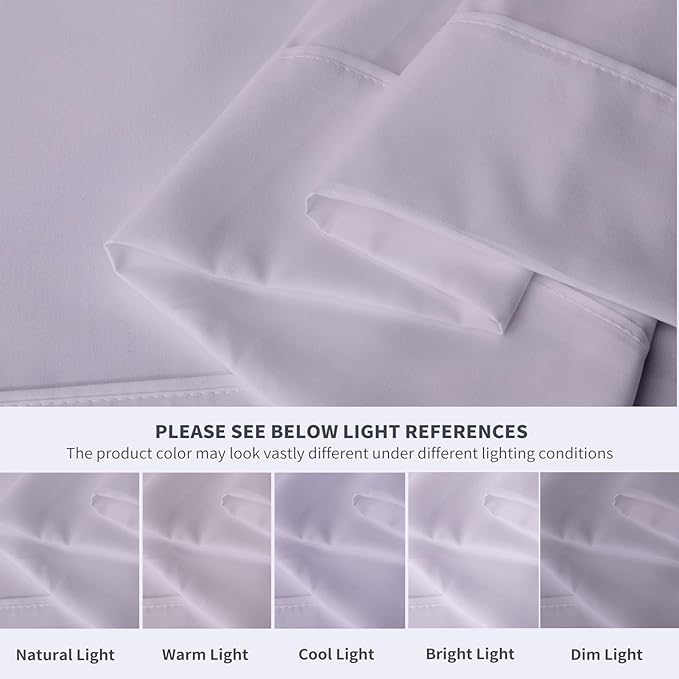 Maple&Stone King Flat Sheet 6 Pack,Premium Soft & Breathable,Brushed Microfiber Fabric, Anti-Shrinkage & Non-Fading,Bulk Flat Sheets Only King Size (Lilac Purple)