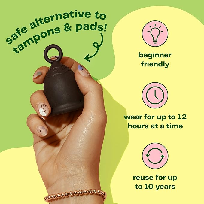 Viv for Your V Small Premium Menstrual Cups, Ring Stem for Easy Removal, Soft Tampon Alternative for Active Lifestyle, Comfortable 12 Hour Wear, Medical-Grade Silicone Reusable Period Cup