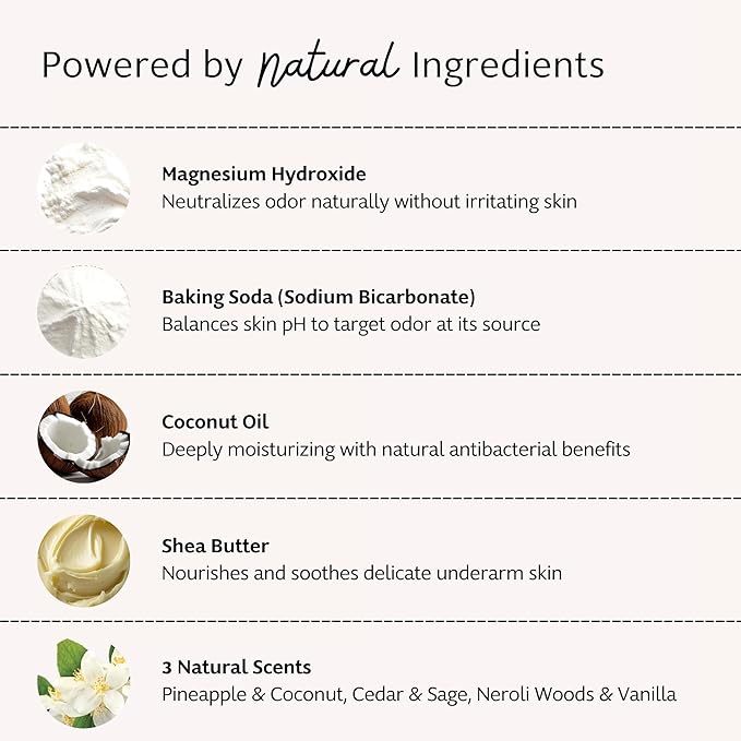 Slo | Sensitive Skin Natural Deodorant - All Natural Ingredients, Vegan & Cruelty Free, Paper Packaging | Cedar + Sage & Neroli + Vanilla & Pineapple + Coconut - 3 Pack (3 x 1.94 Oz)