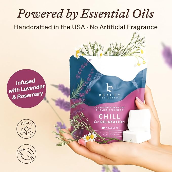 Shower Steamers Aromatherapy - USA Made with Natural Ingredients & Lavender Oil, Valentines Day Gifts, Large Shower Bombs for Stress Relief, Relaxing Spa Gifts for Women & Men, Luxury New Mom Gifts