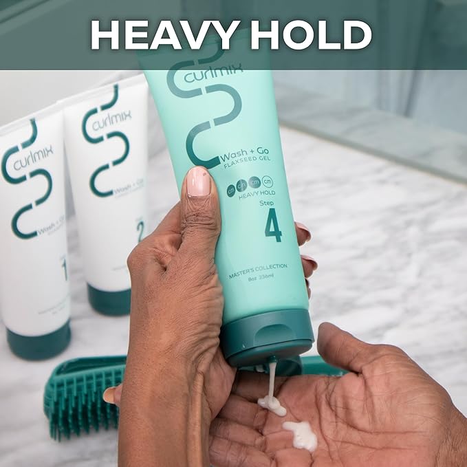 CurlMix Heavy Hold Flaxseed Gel for Curly Hair - Defines & Elongates Curls without Dryness or Flaking