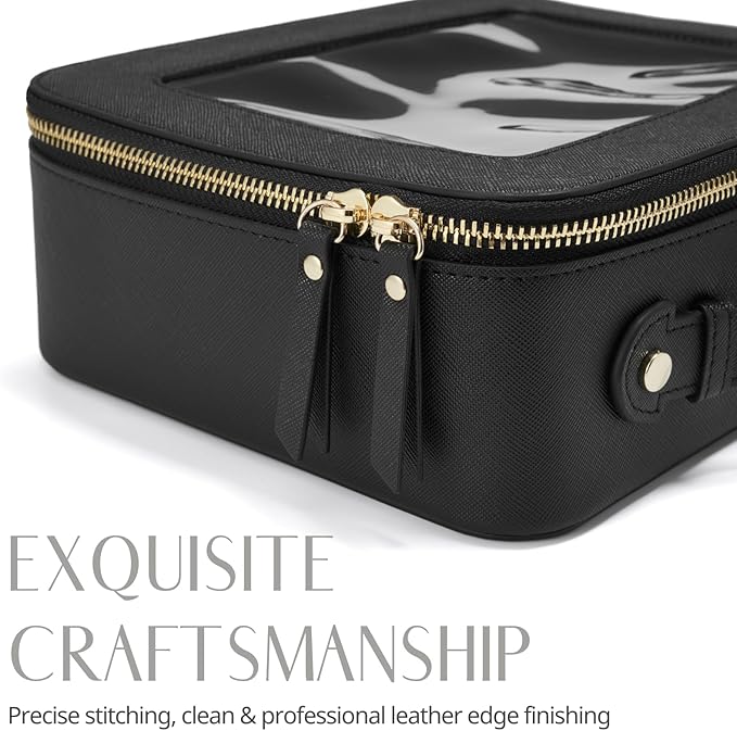 Popvibe Clear Makeup Bag Travel Cosmetic Case Transparent Toiletry Bag with Zipper, Portable Make Up Organizer Traveling Compact Car Bag for Essentials