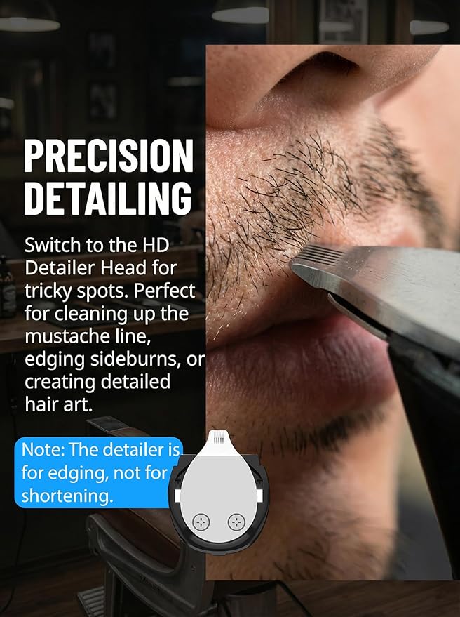 Beard Trimmer for Men, 120-Min Cordless Runtime, 0.5mm Precision Dial (40 Settings) - Constant Power Motor & IPX7 Waterproof Hair Clipper Kit with Detailer & Nose Trimmer, USB-C Quick Charge