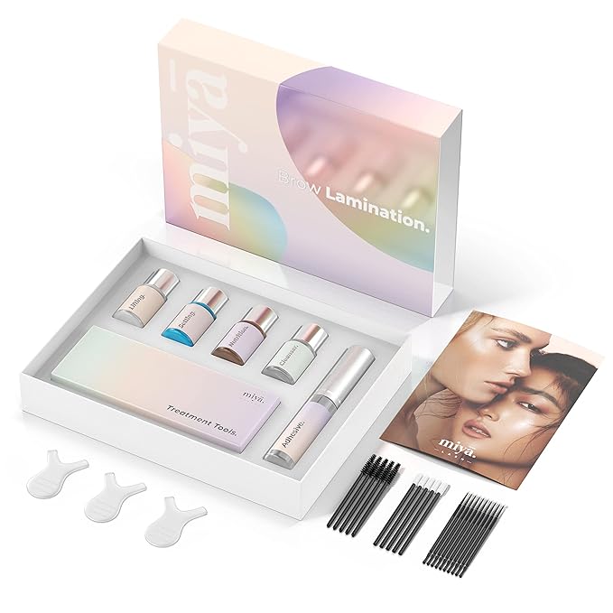 MIYA LASH Brow Lamination Kit | Professional Eyebrow Lamination with Keratin | DIY Brow Lift Kit | Fuller, Thicker Brows for 6 weeks | Includes Easy to Use Instruction, Treatment Tools & Brushes