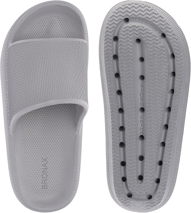 BRONAX Pillow Slippers for Women and Men | House Slides Shower Sandals | Cushioned Thick Sole