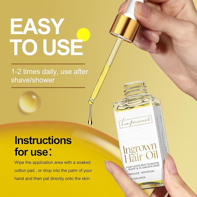 LA.PERSONAL Ingrown Hair Treatment, Razor Bump Treatment for Men and Women, Razor Bump and Burn Remover Ingrown Hair Oil for Bikini Area, Legs and Underarm Area After Shave 40 ML/1.4 FL OZ