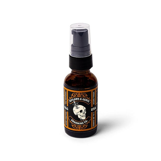 Outlaws & Gents Grooming Co Grooming Oil - All-Natural Beard and Hair Oil for Men - Moisturizes and Softens Hair, Reduces Itchiness and Flakiness (Orange & Vanilla)