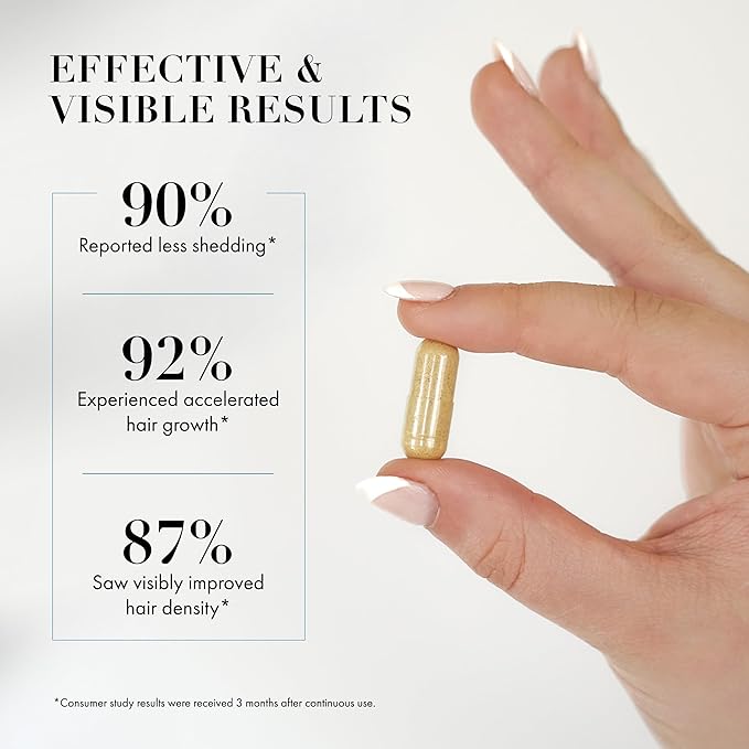 Goldie Locks Hair Growth Supplements Refill - Original Formula - Supports Hair, Skin, Nails & Joints - with Biotin, Multi-Collagen, Zinc & Adaptogenic Herbs - Daily Beauty Supplement - 120 Count