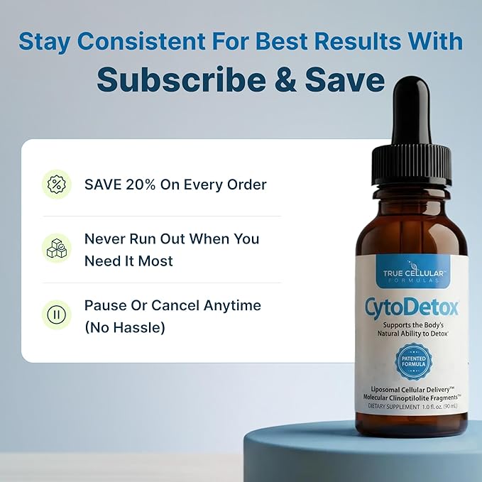 CytoDetox Liposomal Zeolite Clinoptilolite with Fulvates - Supports Cellular Detox & Natural Toxin Removal - Gentle Detoxifier and Binder - 1 oz Bottle
