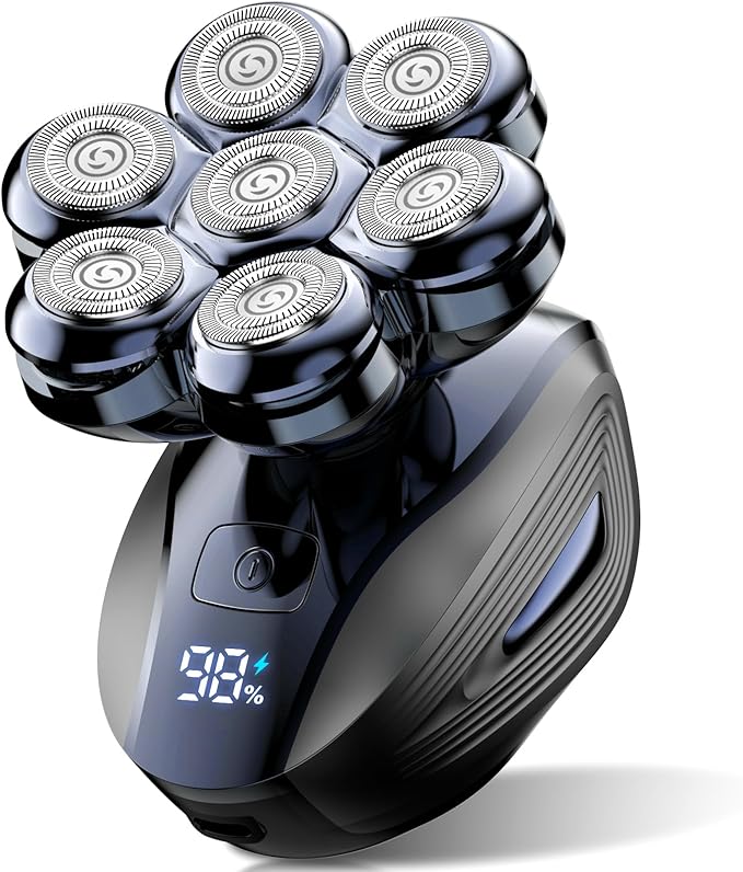 Head Shavers for Bald Men: Upgraded Detachable Head Shaver - IPX7 Waterproof Wet or Dry Electric Razor for Men - 7D LED Display Rechargeable Shaving Grooming Kit with Type-C Charge