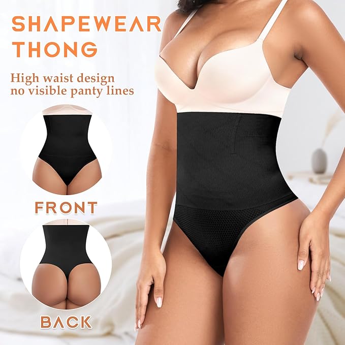 Werena Tummy Control Thong Shapewear for Women High Waist Shaping Underwear Seamless Body Shaper Panties Girdle
