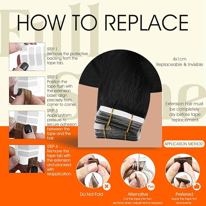 Full Shine Tape in Hair Extensions Remy Hair 20Inch Seamless Invisible Tape in Extensions Human Hair Color 1B Off Black Hair Extensions Silky Straight Real Human Hair Adhesive Extensions 50G 20Pcs
