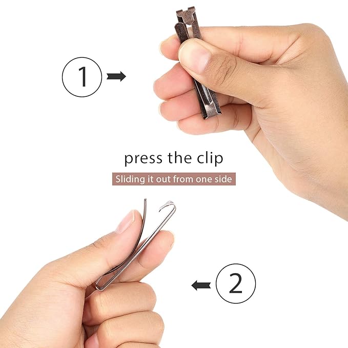 Hotop 30 Pieces Hair Clip, Open Center Domed Metal Barrettes, Assorted Colors (Black, Brown, Silver), Universal Size, Lightweight, Durable, for Girls and Women