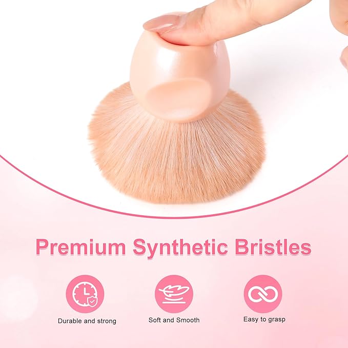 TADOPRO 2PCS Nail Dust Brush Nail Dip Powder Remover Cleaning Brush for Fingernails Soft Acrylic Nail Clean up Brush Nail Tech Must Haves(nude)