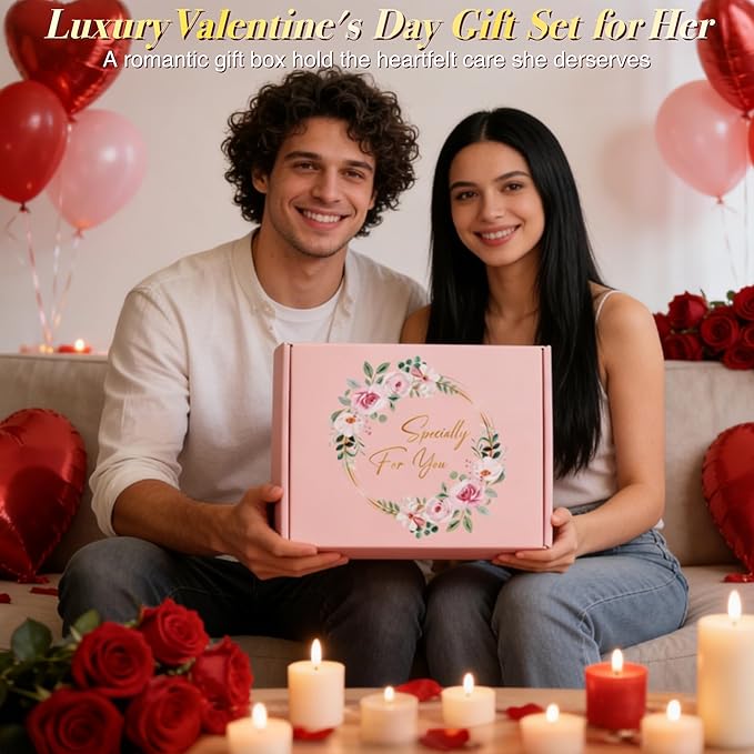 Birthday Gifts for Women Friendship, Rose Relaxing Spa Gifts Basket for Women Self Care Gifts, Thank You Gifts Bath Set Valentines Day Gifts for Mom Her Best Friend Wife Sister Coworker Nurse Teacher