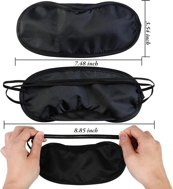 Aneco 50 Pieces Blindfold Eye Mask Shade Cover with Nose Pad and Adjustable Strap for Travel Sleep or Party Supplies