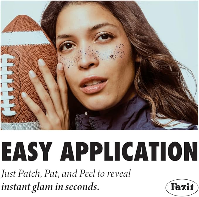 Fazit Makeup Patches - Blue Speckles - Glow Up Make-Up Patches - Cute Glitter Makeup Accessories for Women - Cosmetic Glitter for Face