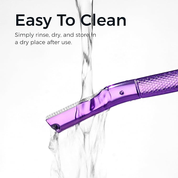 ZOMCHI Eyebrow Razor, Face Razors for Women&Men, Eyebrow Trimmer Shaper with Precision Cover, Facial Shaver with 6 Blades (Purple)