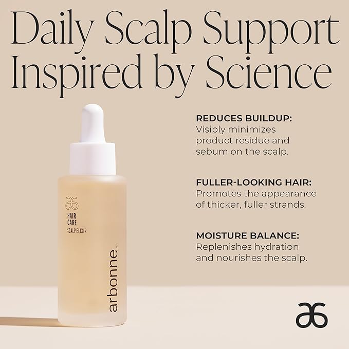 Arbonne HairCare Scalp Elixir – Lightweight Daily Hydrating Serum for supporting a healthy-looking scalp – Women's Haircare Products, Reduces Buildup, Promotes Healthier Scalp – 1.6 fl oz