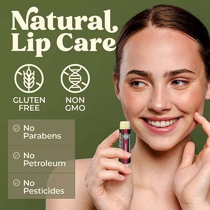 Earth's Daughter SPF Lip Balm Cherry Flavor 4-Pack - Lip Sunscreen, SPF 15, Organic Ingredients, Beeswax, Coconut Oil, Vitamin E - Hypoallergenic, Paraben Free, Gluten Free