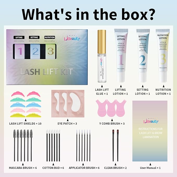 Libeauty Lash Lift Kit, Brow Lamination Kit, Lash Perm Kit, Eyelash Perm Tube Design, Precise Control, Convenient Storage, Simple Operation, Suitable For Home And Salon
