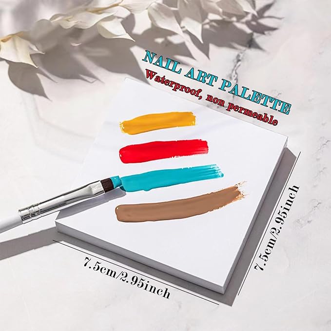 Nail art palette nail polish palette disposable nail mixing palette papers portable waterproof drawing makeup palette nail gel mixing tool 100pcs US241