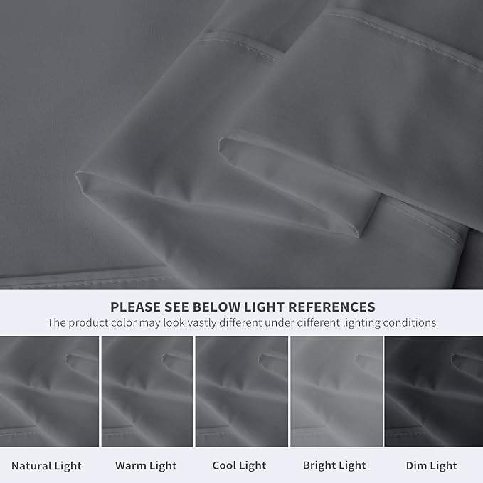 Maple&Stone Queen Flat Sheet 6 Pack,Premium Soft & Breathable,Brushed Microfiber Fabric,Anti-Shrinkage & Non-Fading, Bulk Flat Sheets Only Queen Size (Grey)