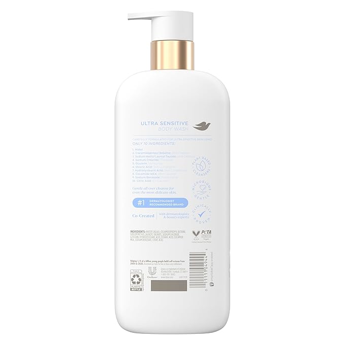 Dove Serum Body Wash Ultra Gentle hydrating cleanse with only 10 essential ingredients 18.5 Fl Oz