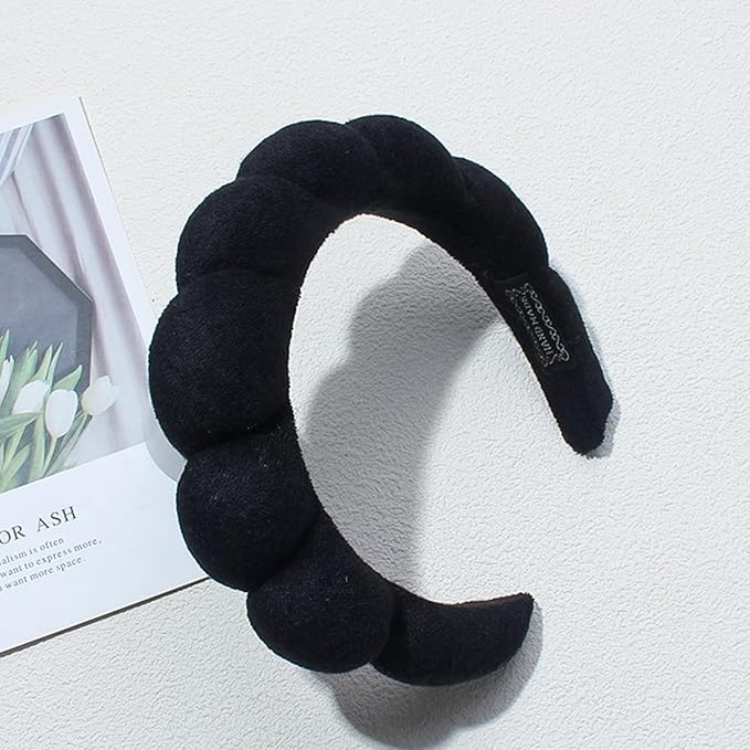 Spa Headbands for Washing Face Makeup Skin Care Headband Women Bubble Facial Beauty Headbands Puffy Shower Towel Band Hair Headband