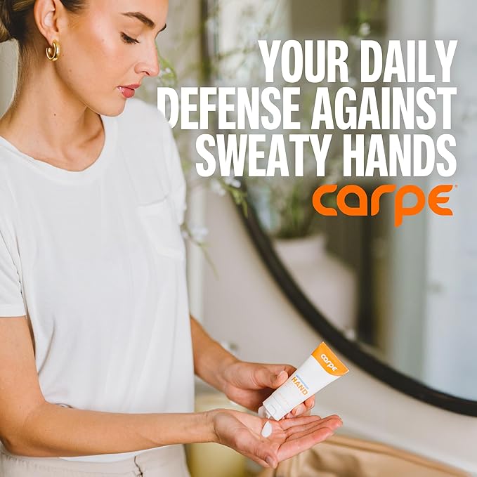 Carpe Sweat Absorbing Hand Lotion, A dermatologist-recommended, smooth lotion that helps stop hand sweat, Great for hyperhidrosis (Warm Vanilla)