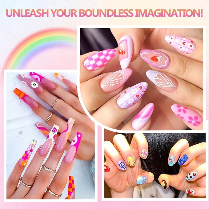 Nail Art Pens for Painting Nails, 12 Colors Nail Art Markers Gel Polish Pens Dotting Liner Brush for DIY Nail Design, Home & Salon Manicure Tools