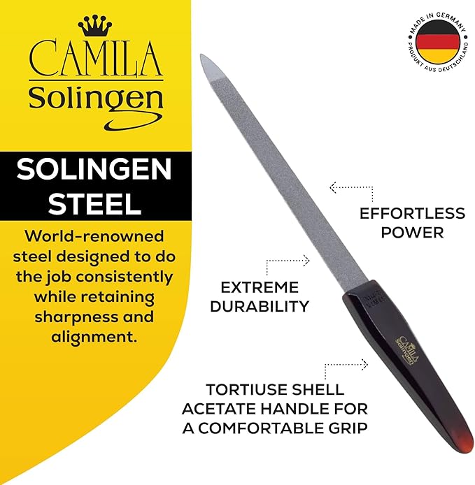 CS17 Sapphire Metal Nail File for Natural Nails Fingernail and Toenail Care, 5" Double Sided Coarse and Fine for Manicure and Pedicure